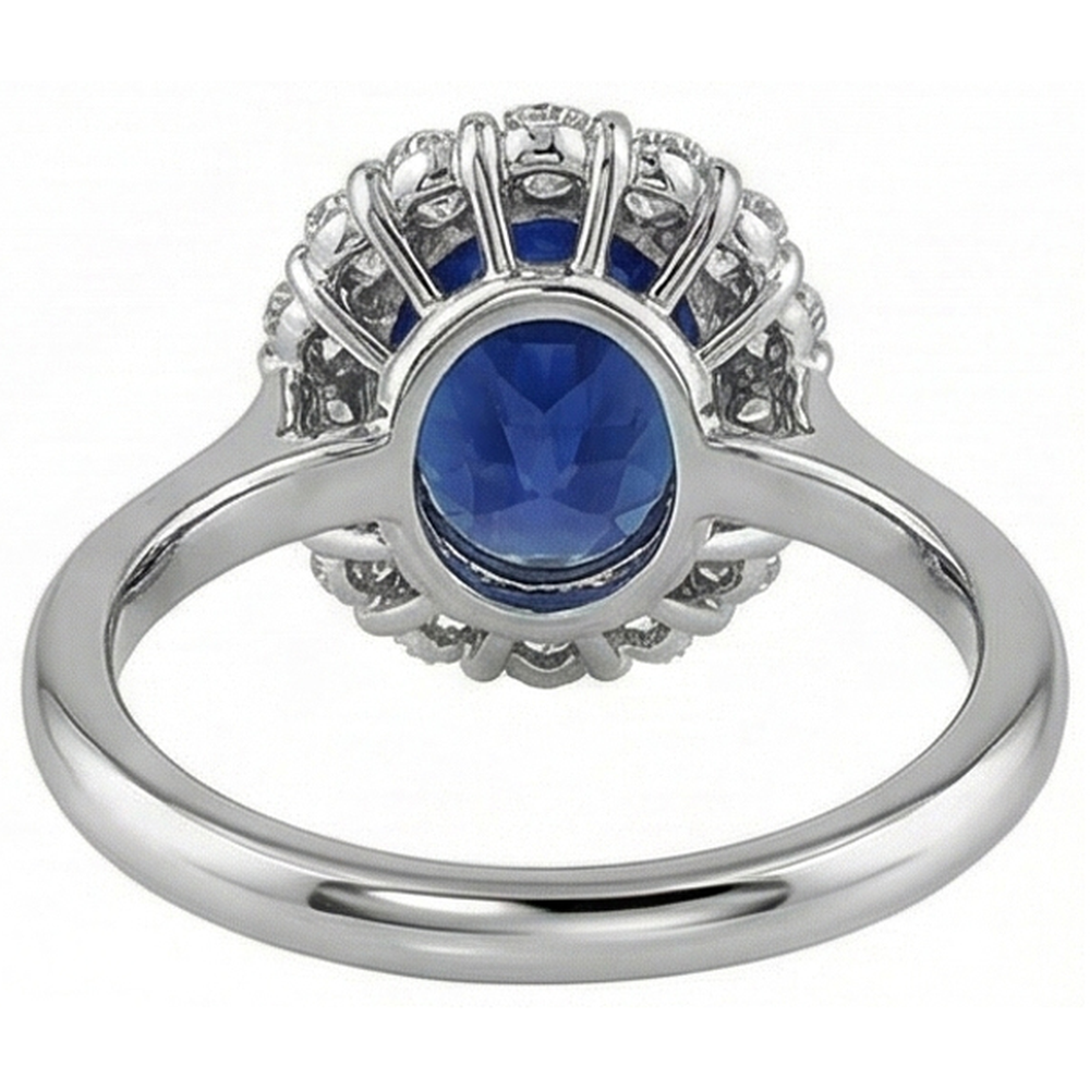 natural round sapphire 8.50ct ring on white background