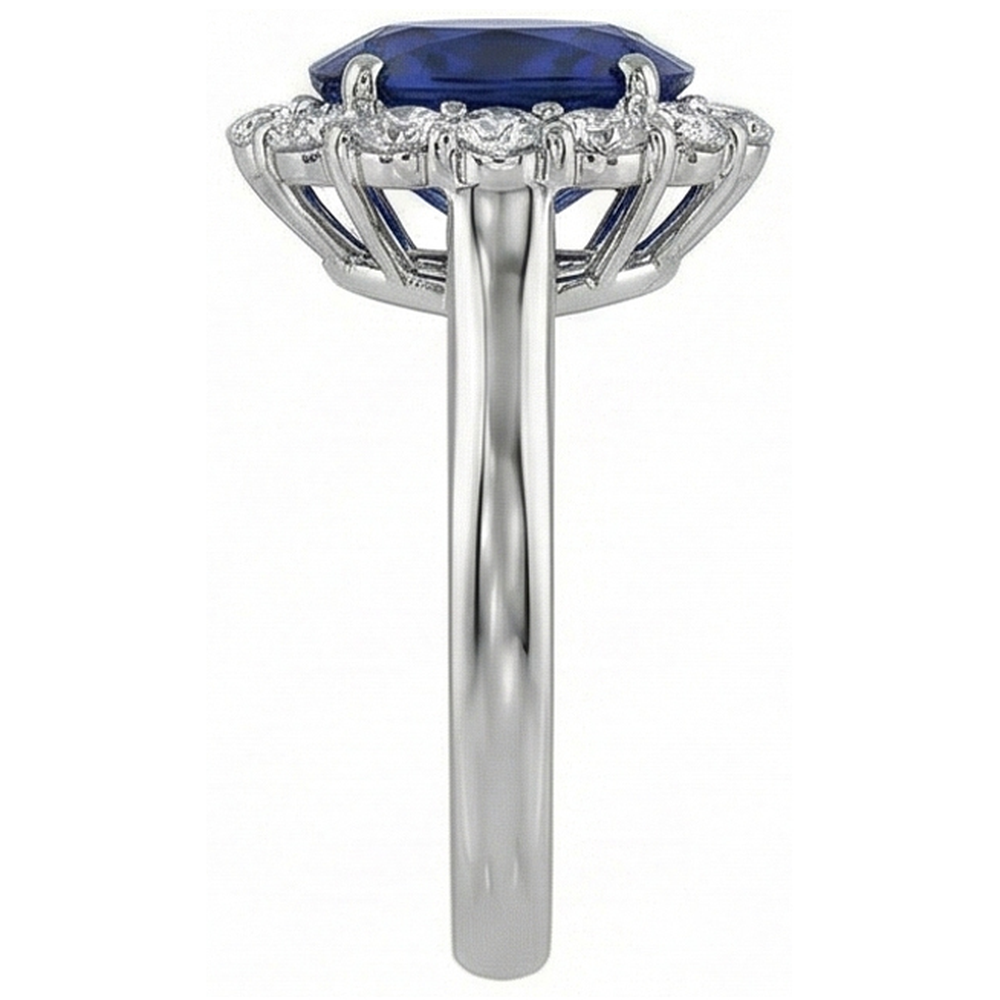 natural round sapphire 8.50ct ring top view