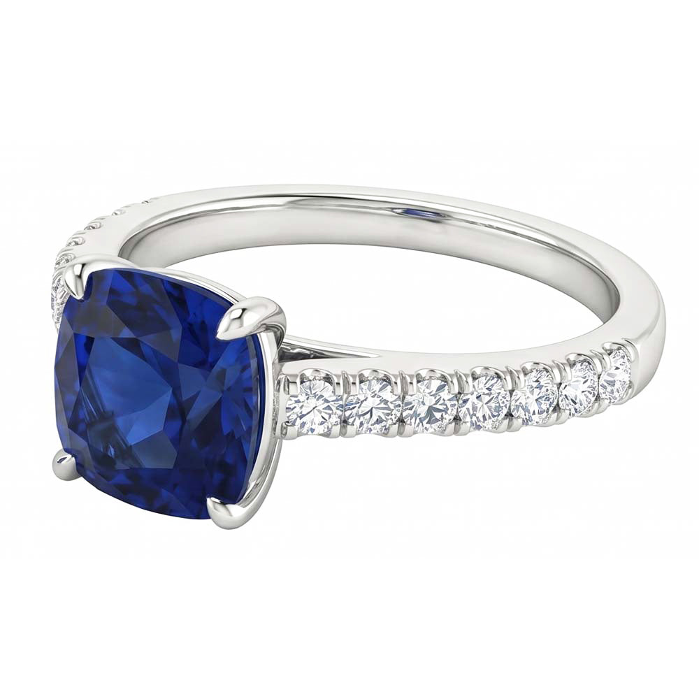 Sapphire Engagement Ring Ceylon Blue White Gold Jewelry 2.75 Carats