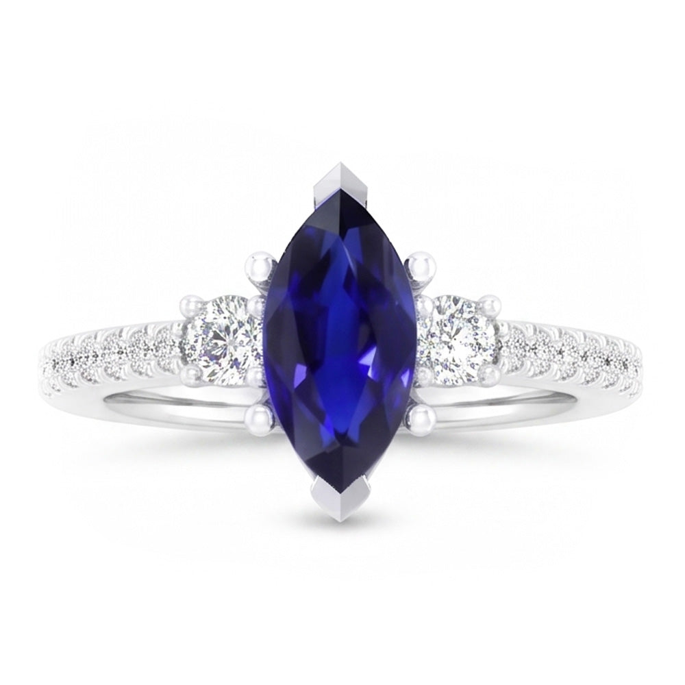 Sapphire Engagement Ring Marquise Cut