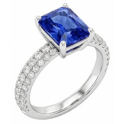 Sapphire Jewelry Radiant Cut Gemstone Ring
