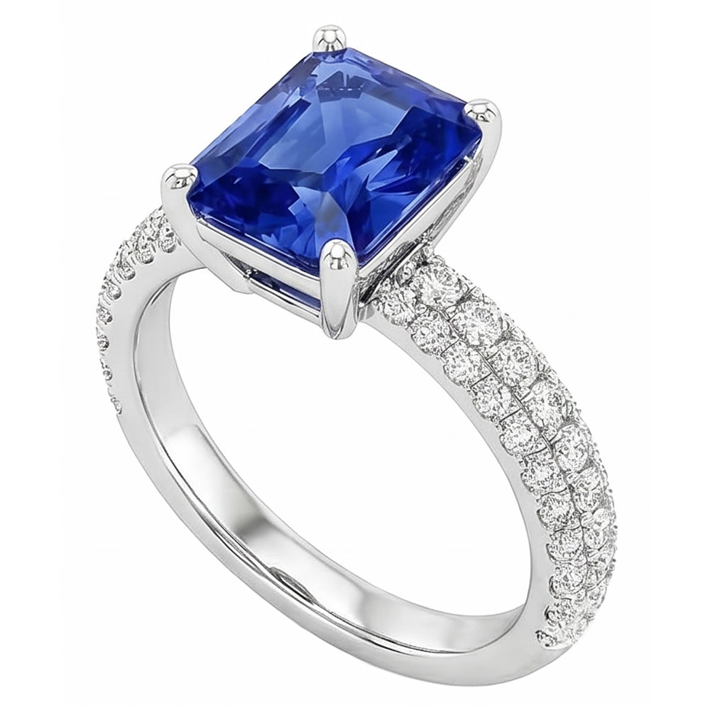 Sapphire Jewelry Radiant Cut Gemstone Ring