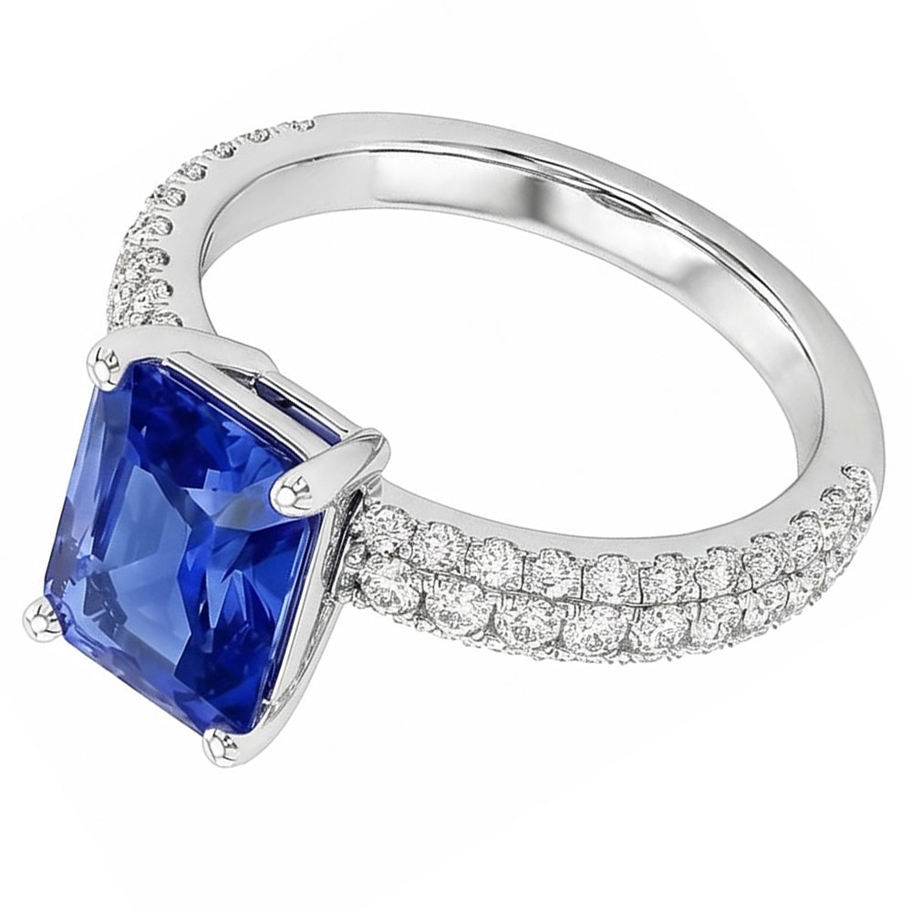 Sapphire Jewelry Radiant Cut Gemstone Ring