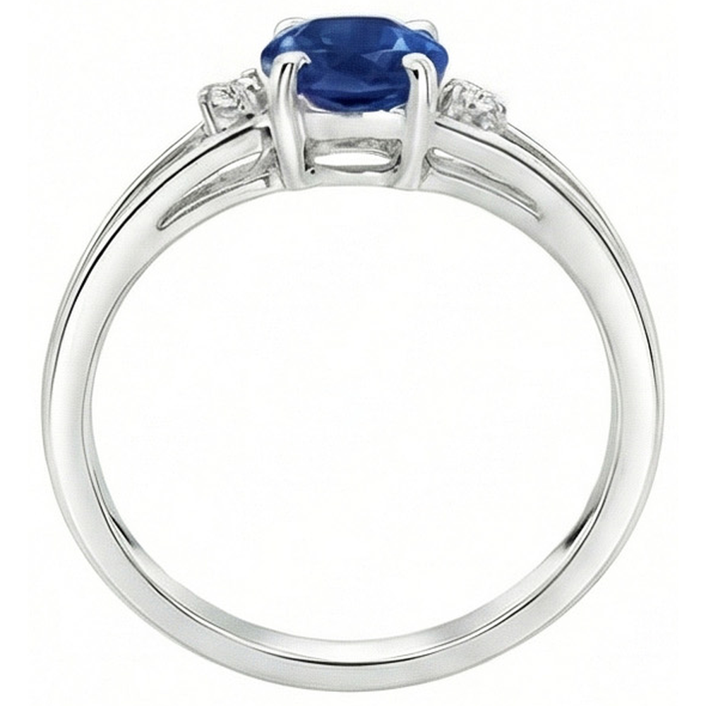 natural round sapphire 2.20ct ring profile view