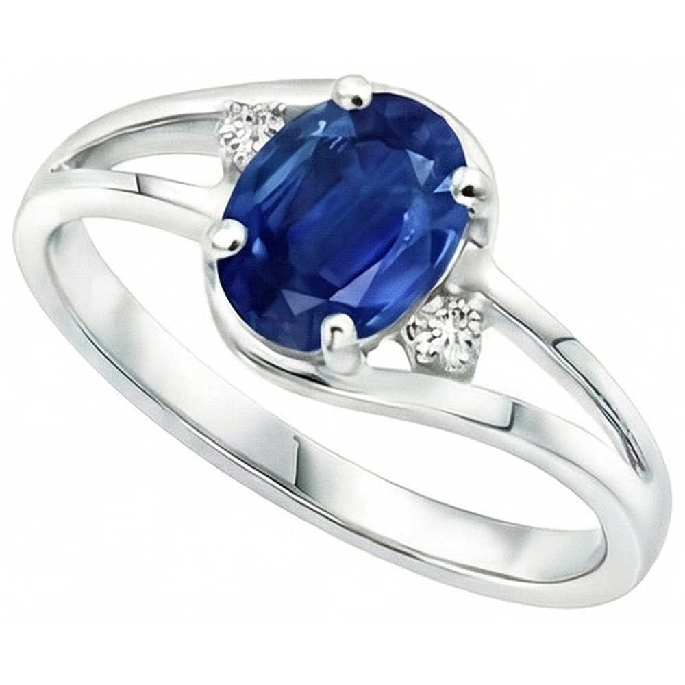 natural round sapphire 2.20ct ring close up detail