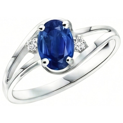 Natural Sapphire Ring 2.20ct - White Gold 14K