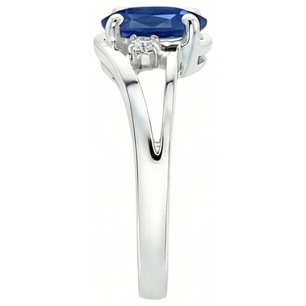 natural round sapphire 2.20ct ring top view