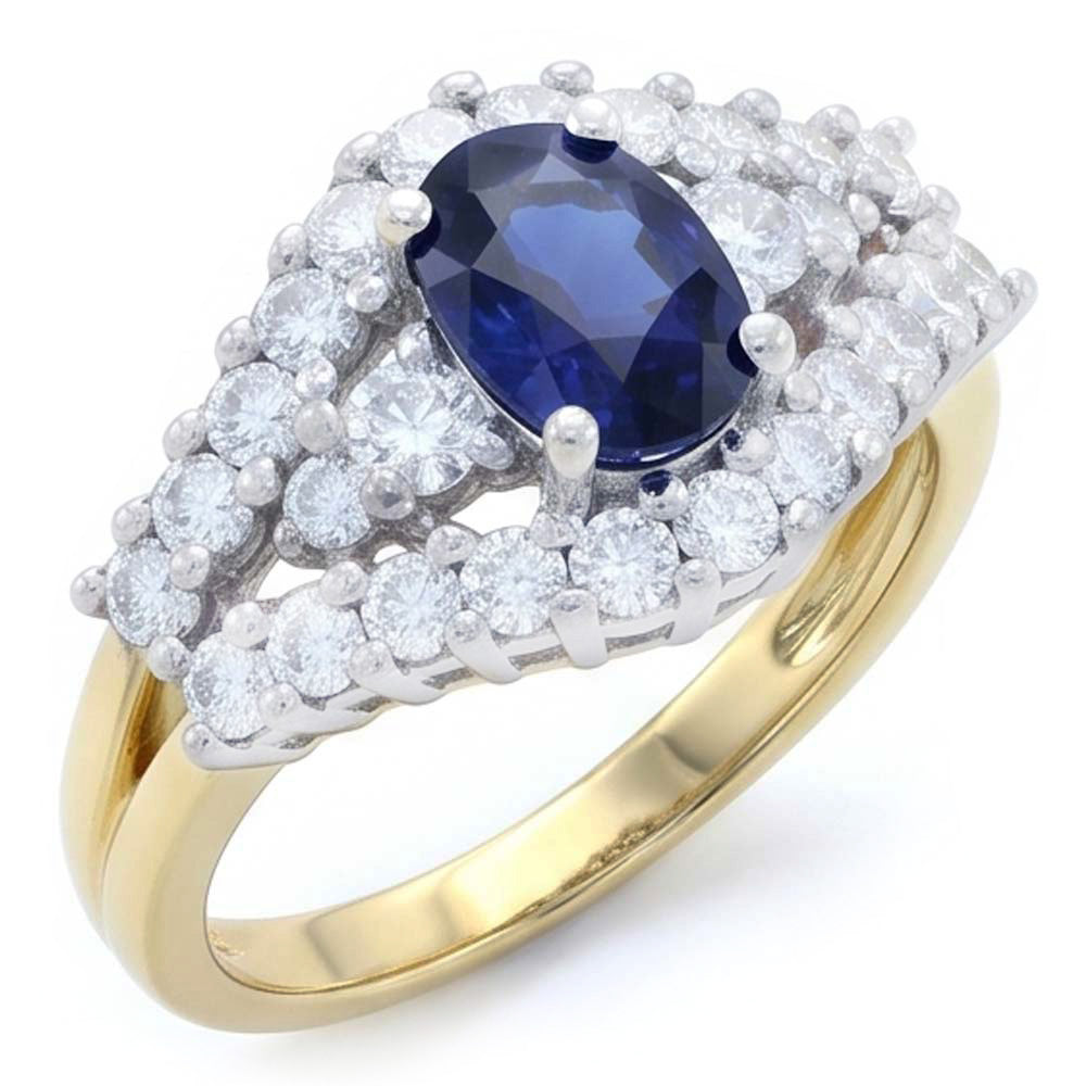 Sapphire Ring Guard With Natural Earth Mined Diamond ( Not Lab Grown )s