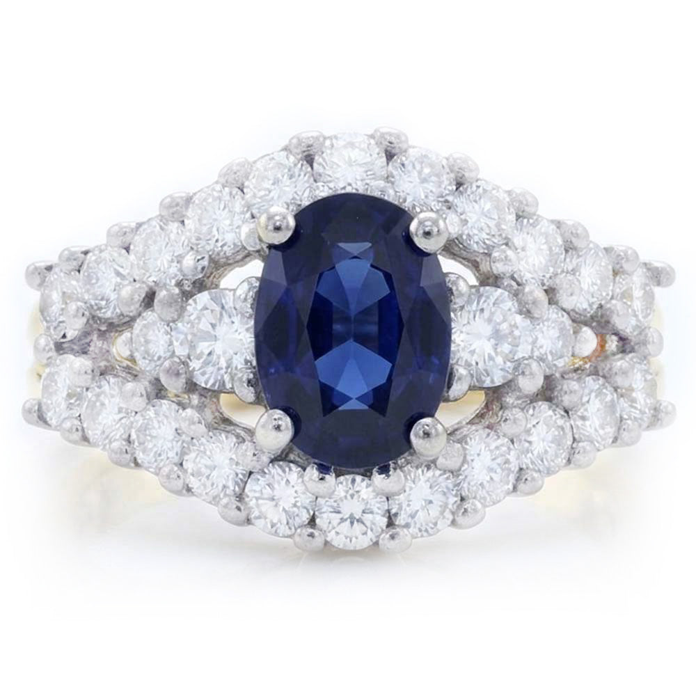 Sapphire Ring Guard With Natural Earth Mined Diamond ( Not Lab Grown )s