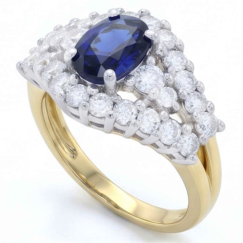 Sapphire Ring Guard With Natural Earth Mined Diamond ( Not Lab Grown )s