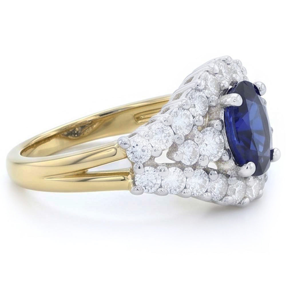 Sapphire Ring Guard With Natural Earth Mined Diamond ( Not Lab Grown )s