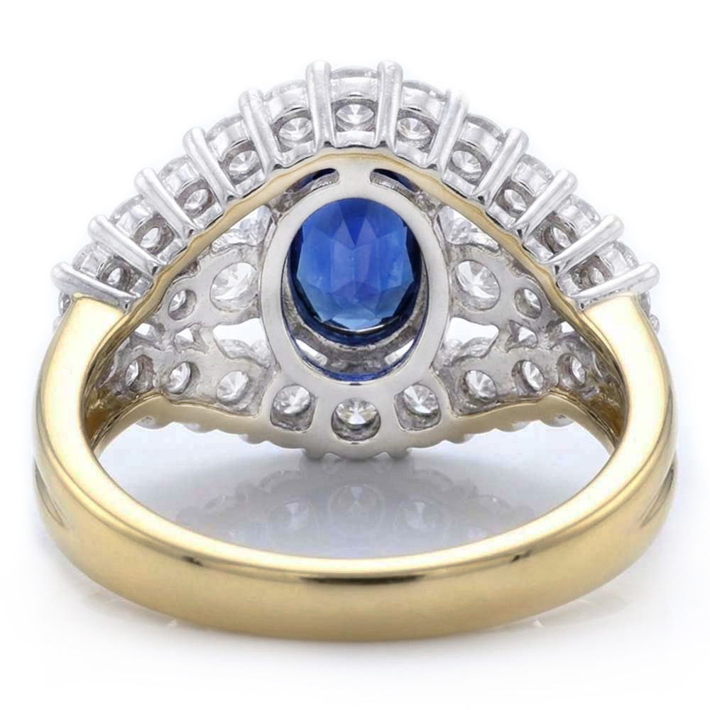 Sapphire Ring Guard With Natural Earth Mined Diamond ( Not Lab Grown )s