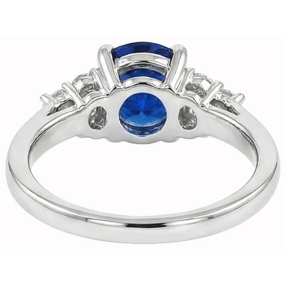 Sapphire Ring Round Cut Natural Earth Mined Diamond ( Not Lab Grown ) Jewelry
