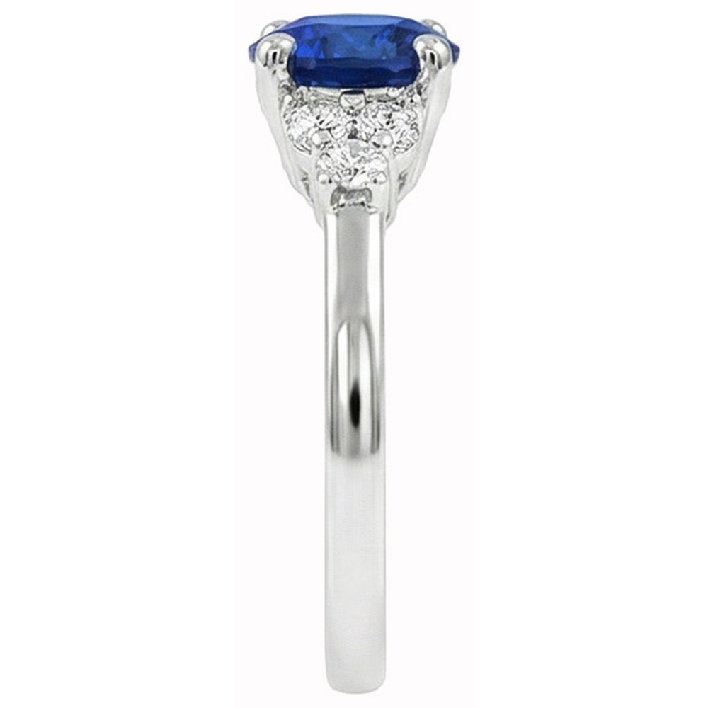 Sapphire Ring Round Cut Natural Earth Mined Diamond ( Not Lab Grown ) Jewelry