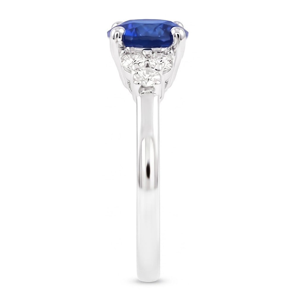 Sapphire Ring Round Cut Natural Earth Mined Diamond ( Not Lab Grown ) Jewelry