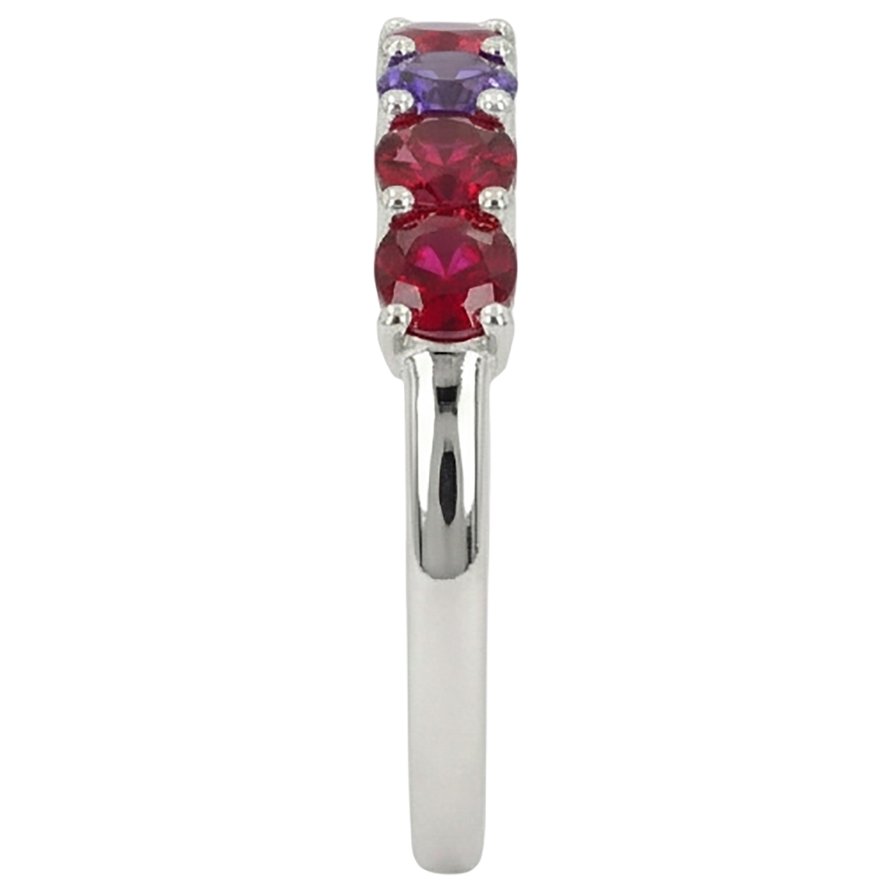 natural round ruby 1.50ct band top view