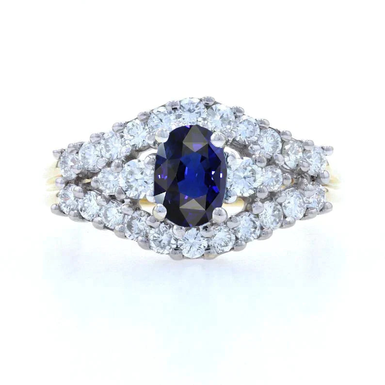 Sapphire Ring Guard With Diamonds