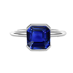 Sapphire Royal Blue Ring With Skinny Band