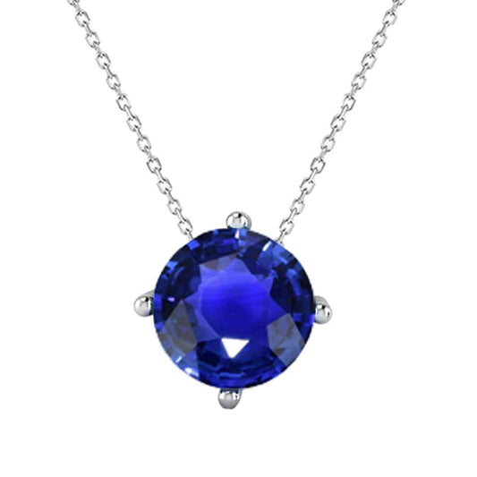 Sapphire Stone Solitaire Necklace