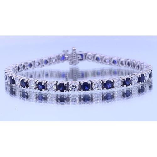 Sapphire Stone Tennis Diamond Bracelet