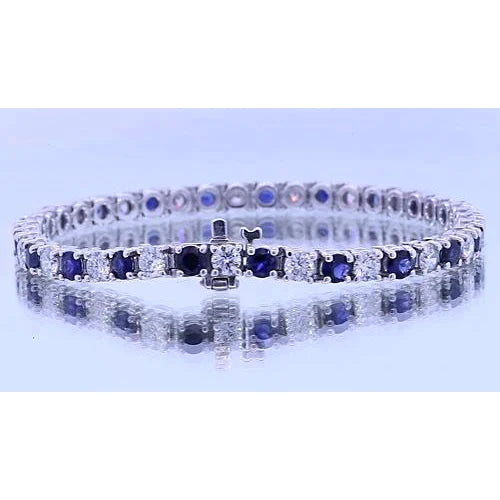 Sapphire Stone Tennis Diamond Bracelet