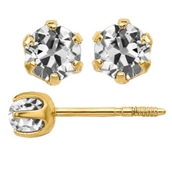 Fine Diamond Stud Earrings 3.50 ct G/VS1 – 14K Yellow Gold