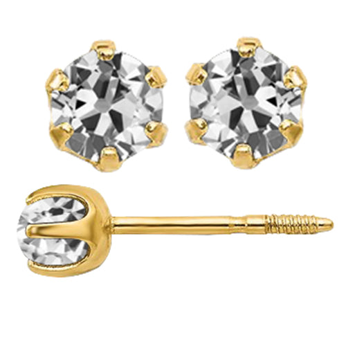 Genuine Fine Diamond Stud Earrings – main view