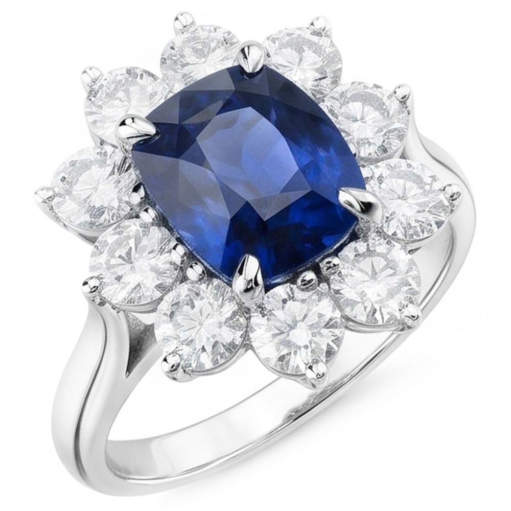 Shimmering Blue Sapphire Colored Stone Ring 3.50 ct – 14 Karat