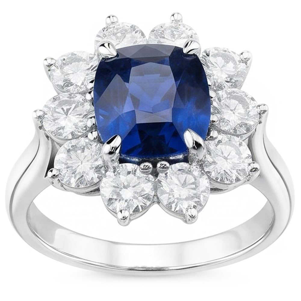 Shimmering Blue Sapphire Colored Stone Ring 3.50 ct – 14 Karat