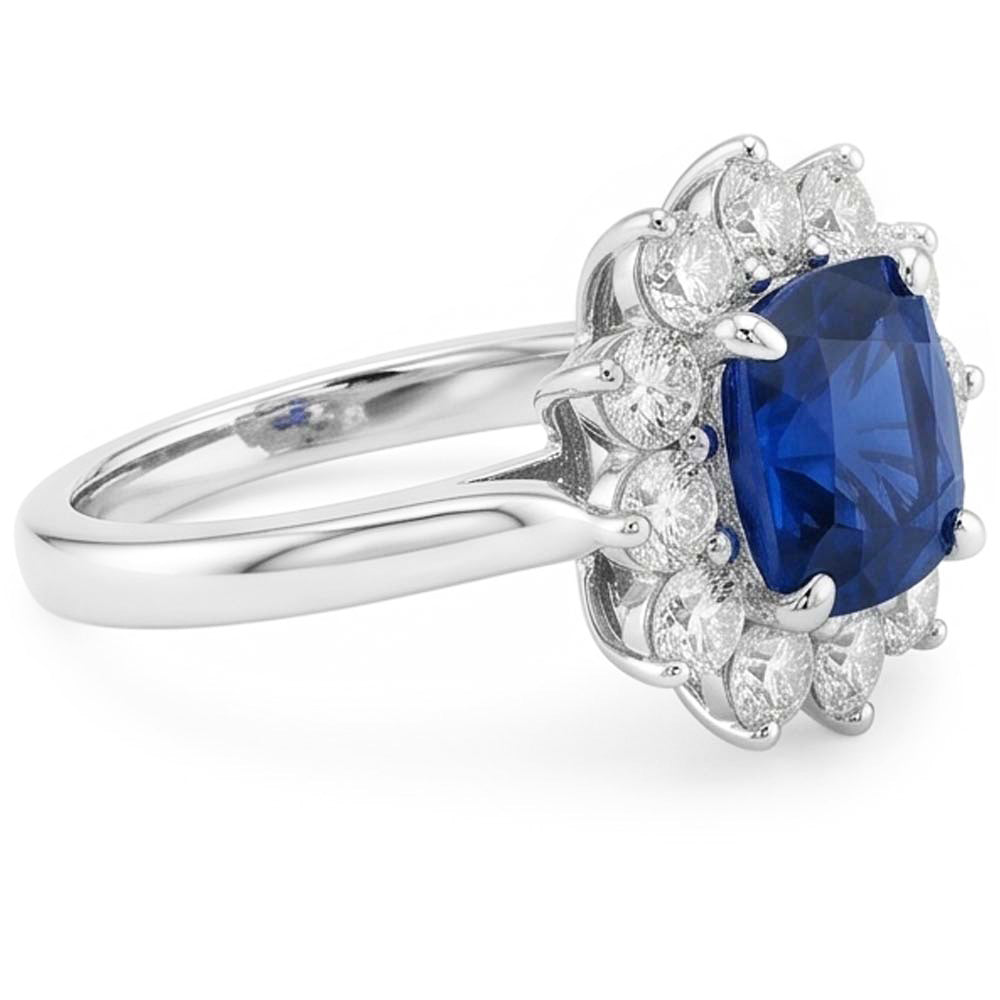 Shimmering Blue Sapphire Colored Stone Ring 3.50 ct – 14 Karat