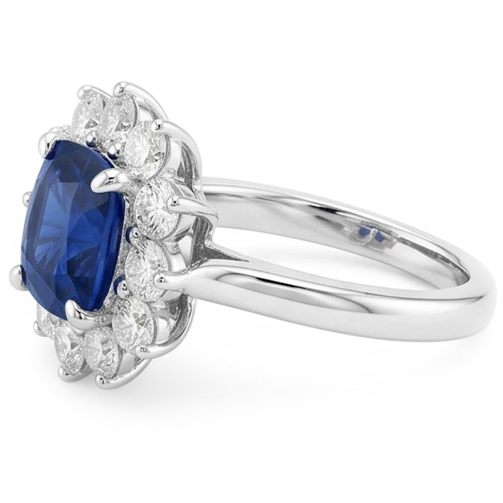 Shimmering Blue Sapphire Colored Stone Ring 3.50 ct – 14 Karat
