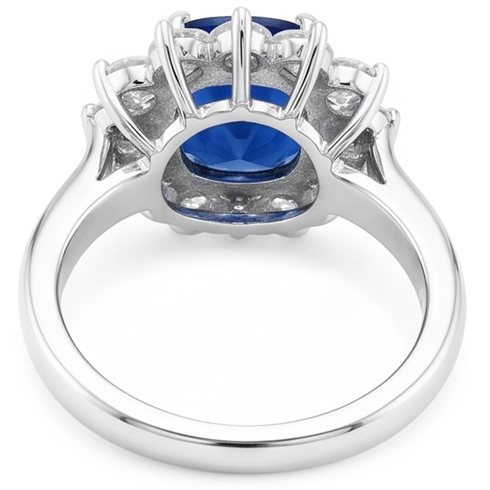 Shimmering Blue Sapphire Colored Stone Ring 3.50 ct – 14 Karat