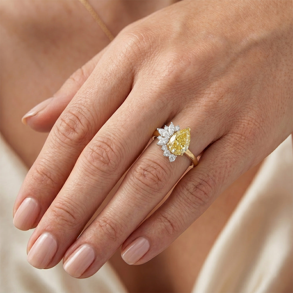 Shimmering VVS Clarity Canary Yellow Diamond Statement Ring