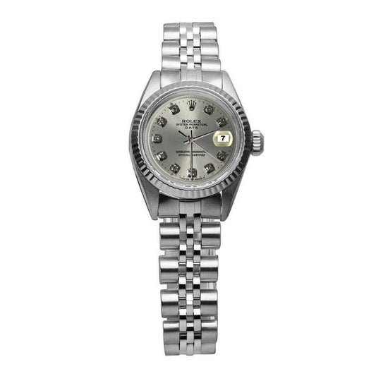 Silver Diamond Dial Fluted