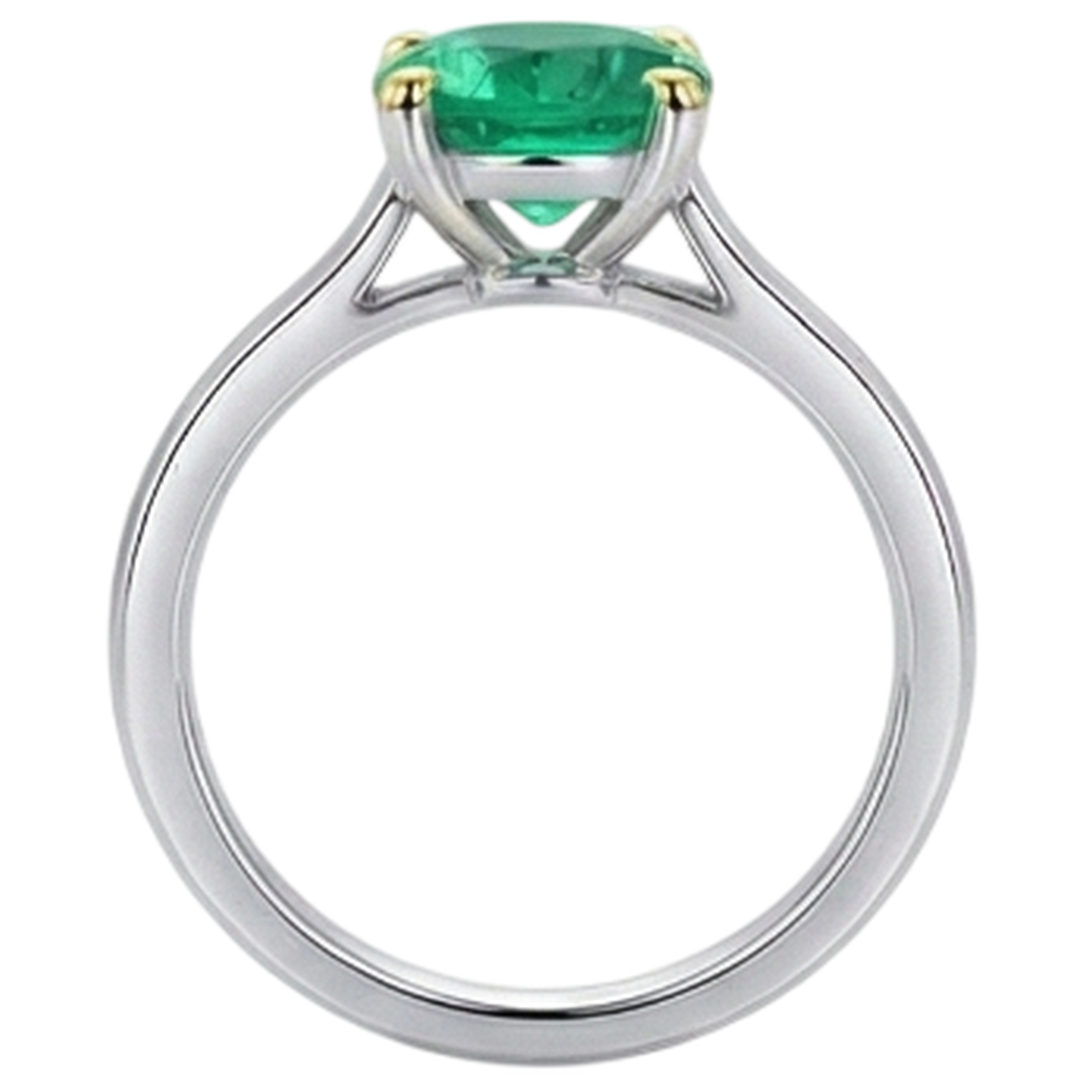 Real Fine Emerald Precious Stone Ring – back view