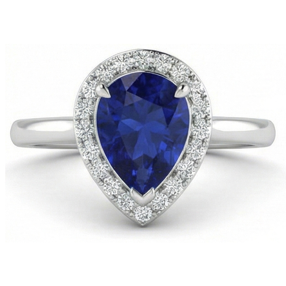 natural round sapphire 2ct ring side angle