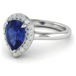 Natural Sapphire Ring 2ct - White Gold 14K
