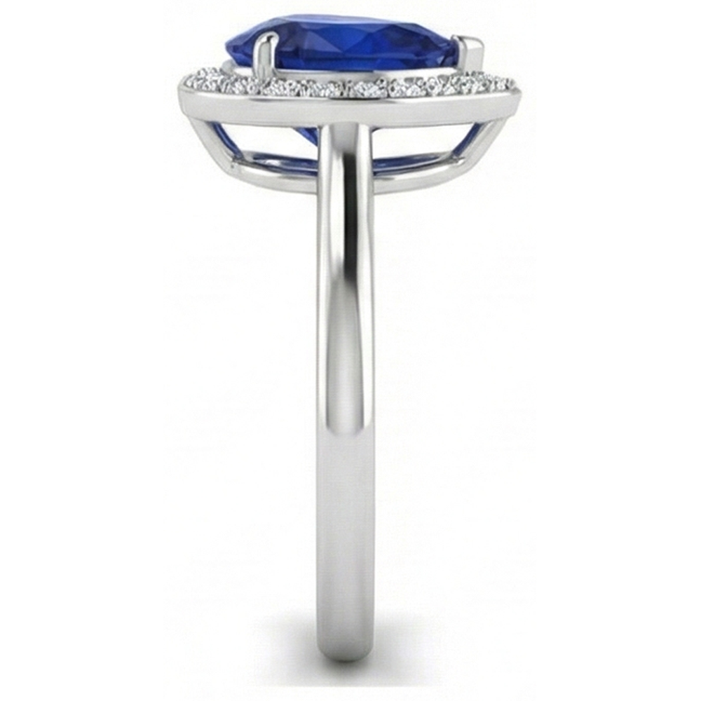 natural round sapphire 2ct ring top view