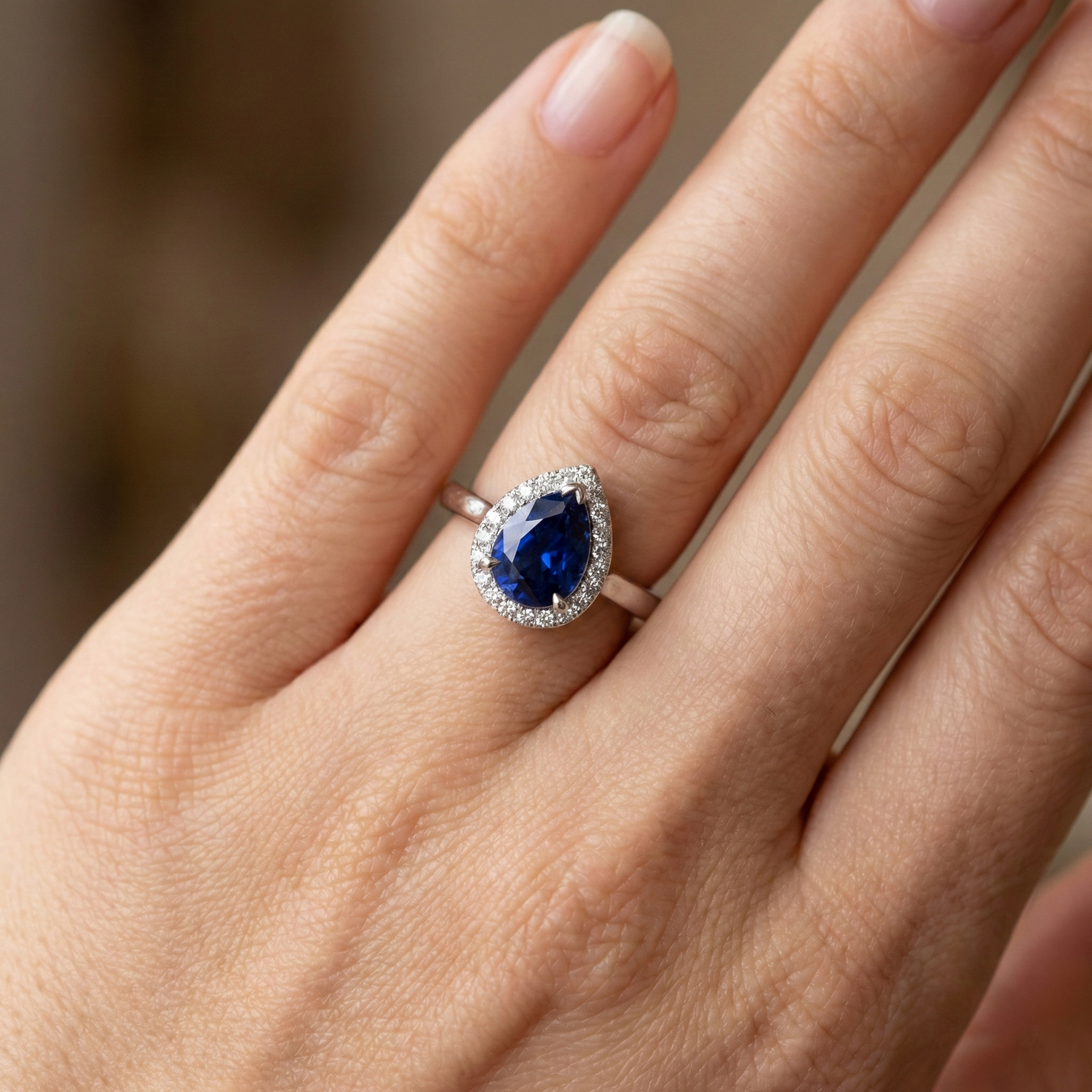 natural round sapphire 2ct ring with diamond accents