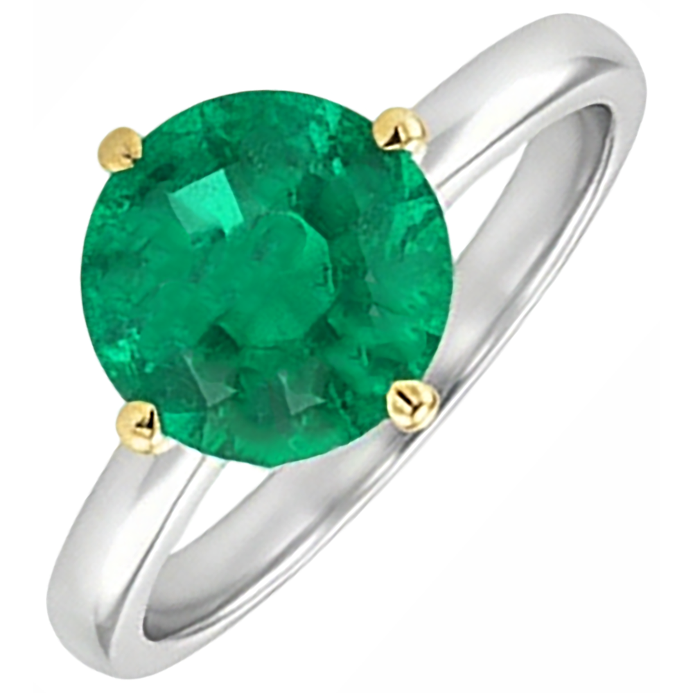 Artisan Colombian Emerald Precious Stone Ring 3 ct – angle view