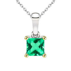 Genuine GIA-Certified Fine Emerald Stone Pendant Necklace 3 ct