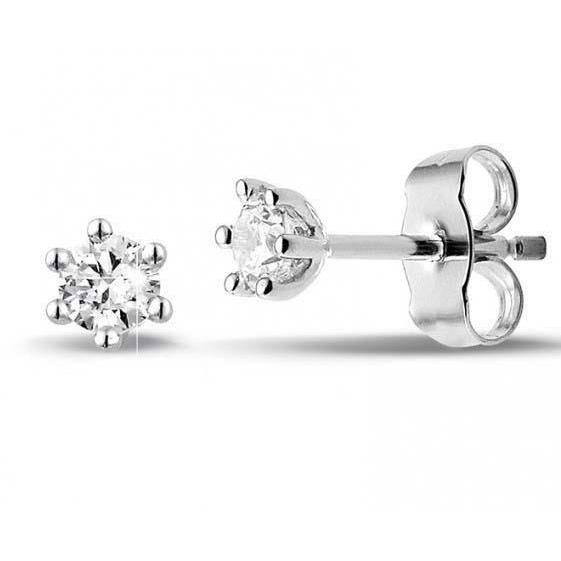 Six Prong Set 2.50 Ct Round Cut Real Diamonds Studs Earrings White Gold - Stud Earrings-harrychadent.ca