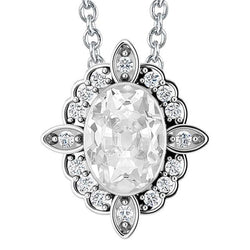 Slide Gold Natural Earth Mined Diamond Pendant Bezel Set Round & Oval Cut Old Cut 7 Carats