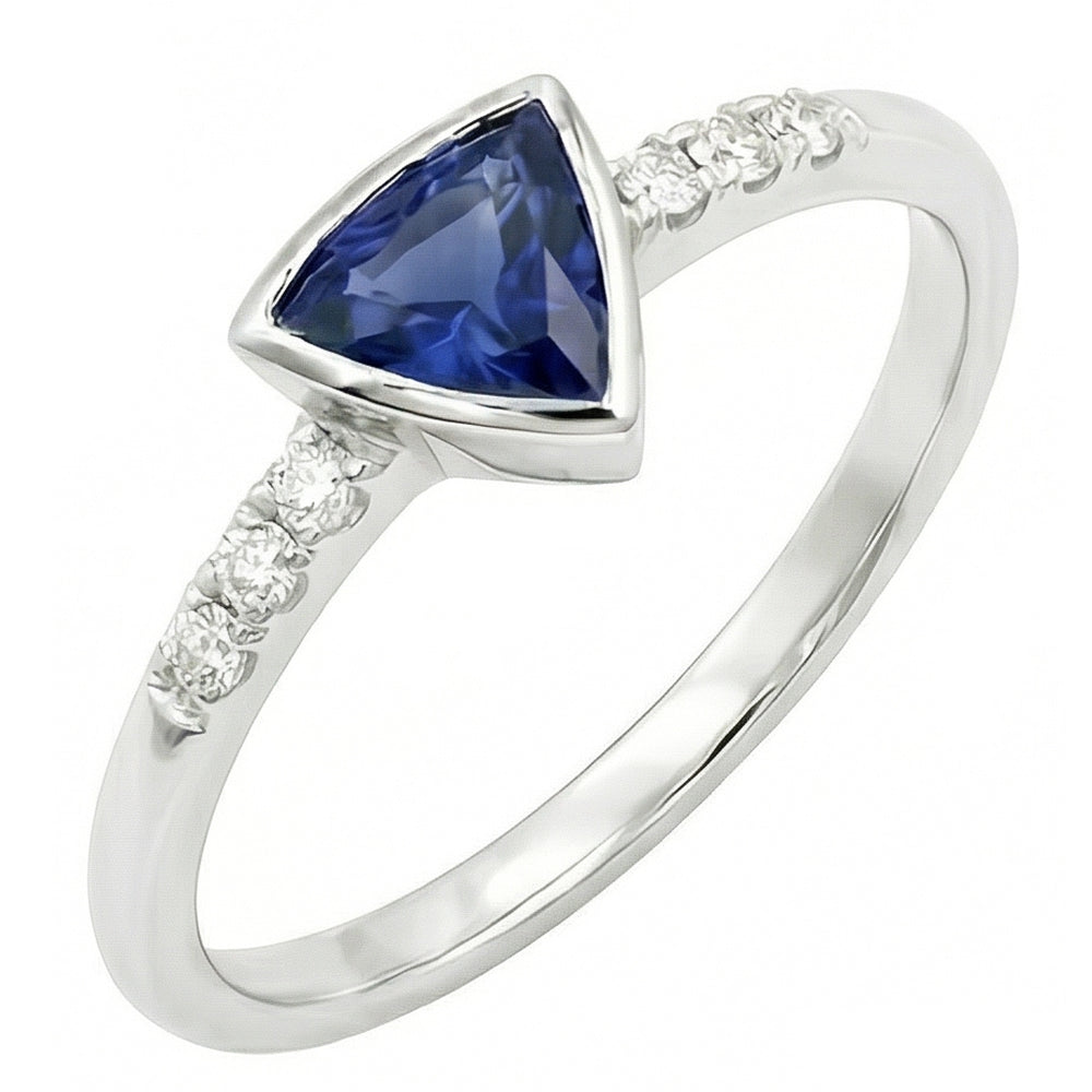 natural round sapphire 0.75ct watch front view