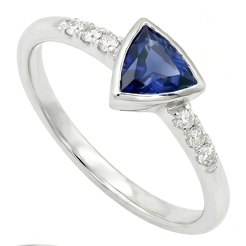 natural round sapphire 0.75ct watch side angle