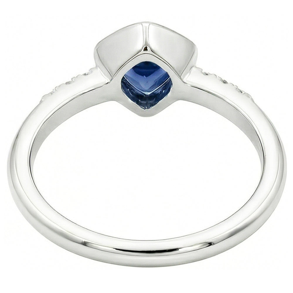 natural round sapphire 0.75ct watch profile view
