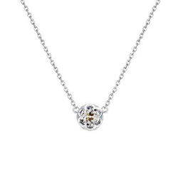 14 Karat White Gold Diamond Pendant Necklace – 0.50-ct Old Mine