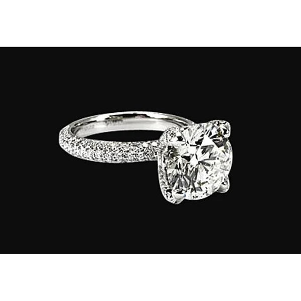 Solid 18K White Gold Engagement Real Diamond Ring 4.50 Carat