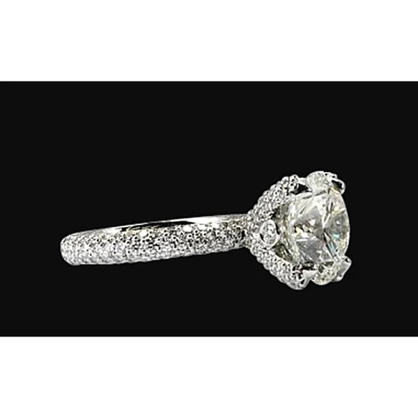 Solid 14K White Gold Engagement Real Diamond Ring 4.50 Carat