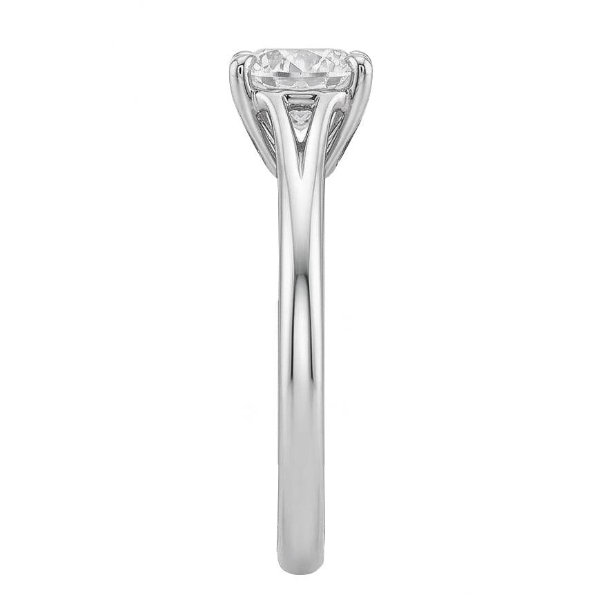 Solitaire 0.75 Carat Round Natural Earth Mined Diamond ( Not Lab Grown )  Engagement Ring Gold 14K New
